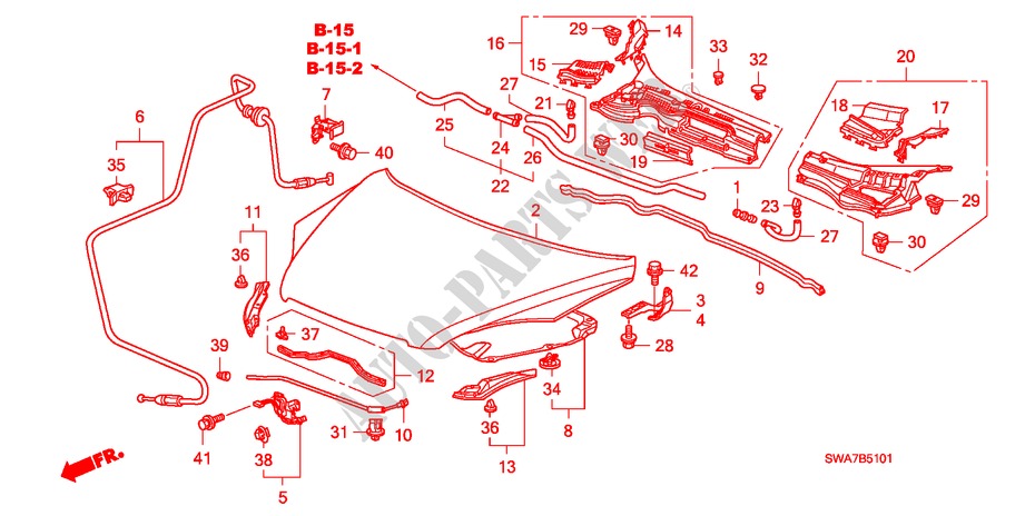 MOTORHAUBE(RH) für Honda CR-V DIESEL 2.2 ES 5 Türen 6 gang-Schaltgetriebe 2007