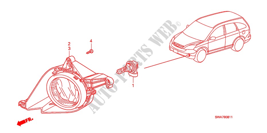 NEBELSCHEINWERFER(2) für Honda CR-V DIESEL 2.2 ELEGANCE/SPORT 5 Türen 6 gang-Schaltgetriebe 2008