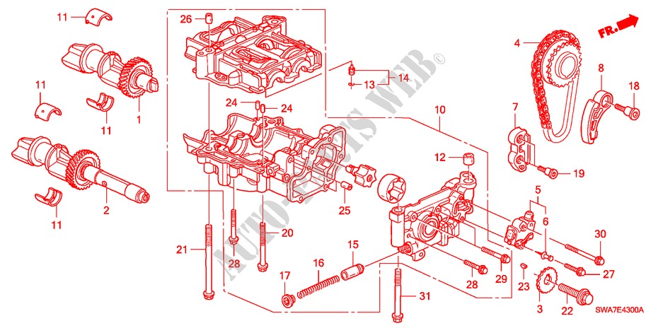 OELPUMPE(DIESEL) für Honda CR-V DIESEL 2.2 ES 5 Türen 6 gang-Schaltgetriebe 2007