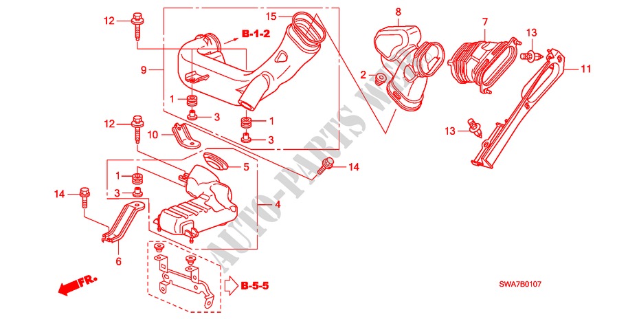 RESONATORKAMMER (DIESEL) für Honda CR-V DIESEL 2.2 ES 5 Türen 6 gang-Schaltgetriebe 2007