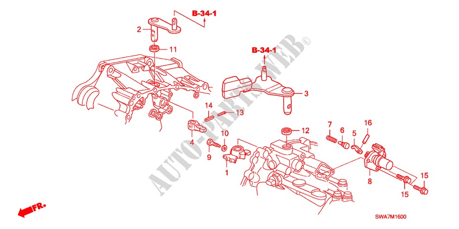 SCHALTARM/SCHALTHEBEL (DIESEL) für Honda CR-V DIESEL 2.2 ES 5 Türen 6 gang-Schaltgetriebe 2007
