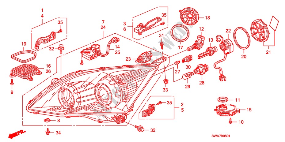 SCHEINWERFER(AFS) für Honda CR-V EX 5 Türen 5 gang automatikgetriebe 2007