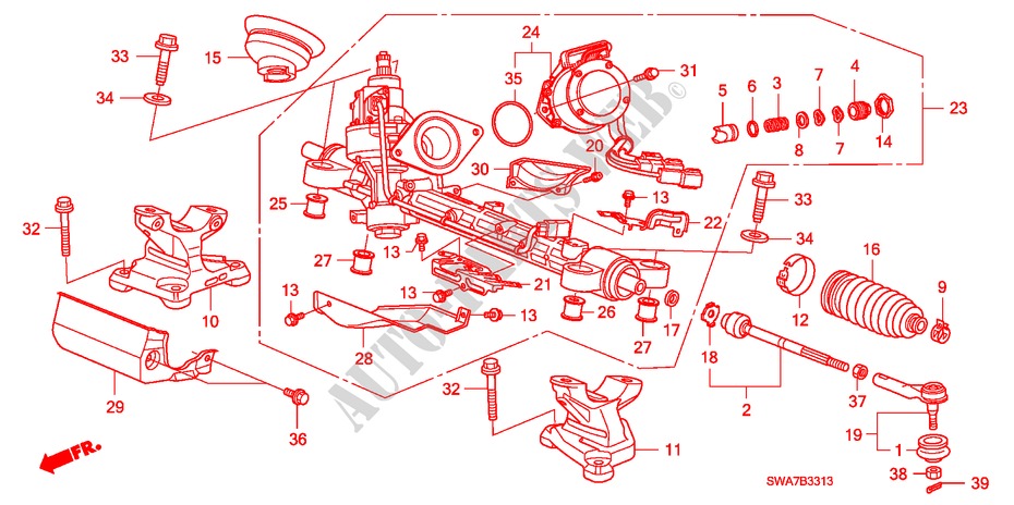 SERVOLENKGETRIEBE(EPS) (RH) für Honda CR-V EX 5 Türen 5 gang automatikgetriebe 2007