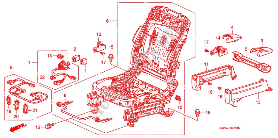 VORNE SITZKOMPONENTEN (R.) für Honda CR-V ES 5 Türen 5 gang automatikgetriebe 2008