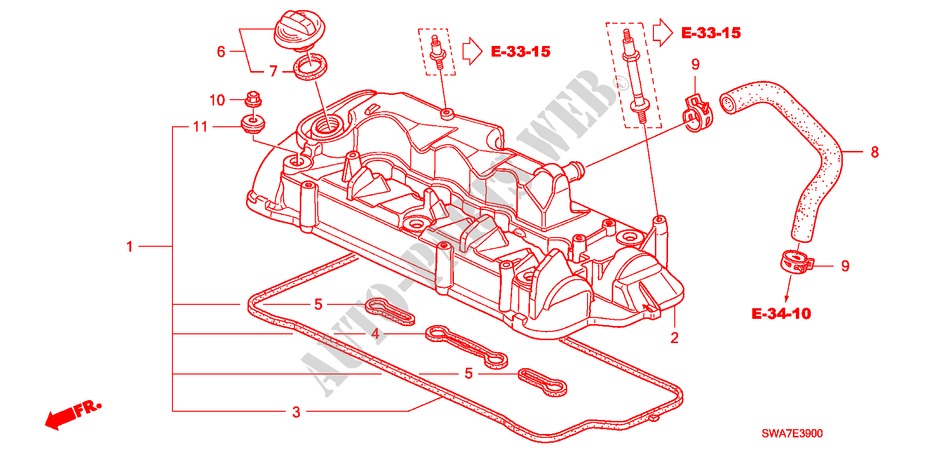 ZYLINDERKOPFDECKEL (DIESEL) für Honda CR-V DIESEL 2.2 ES 5 Türen 6 gang-Schaltgetriebe 2007