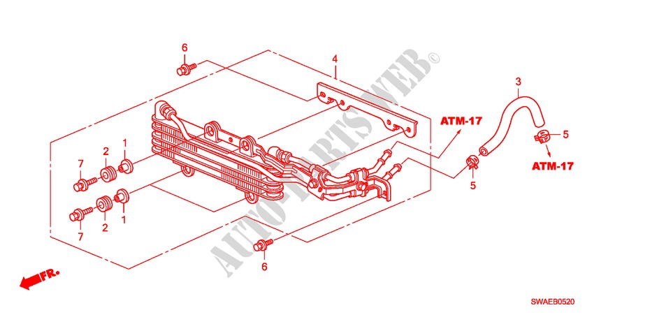 ATF KUEHLER für Honda CR-V DIESEL 2.2 ELEGANCE/LIFE 5 Türen 5 gang automatikgetriebe 2010