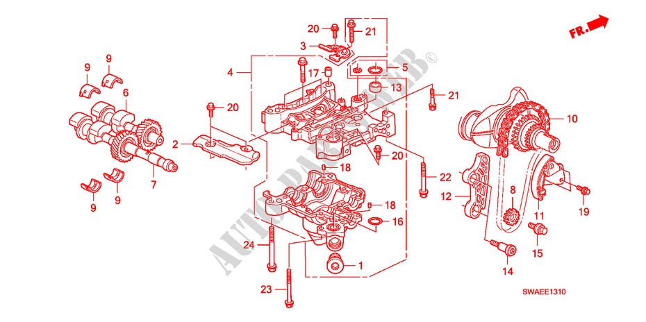 AUSGLEICHSWELLE(2.0L) für Honda CR-V ES 5 Türen 6 gang-Schaltgetriebe 2009