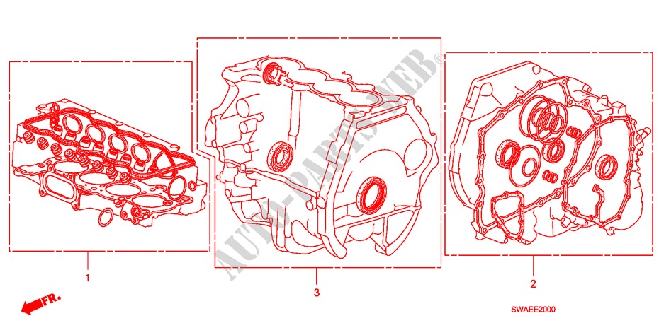 DICHTUNG SATZ(2.0L) für Honda CR-V EXECUTIVE 5 Türen 6 gang-Schaltgetriebe 2009