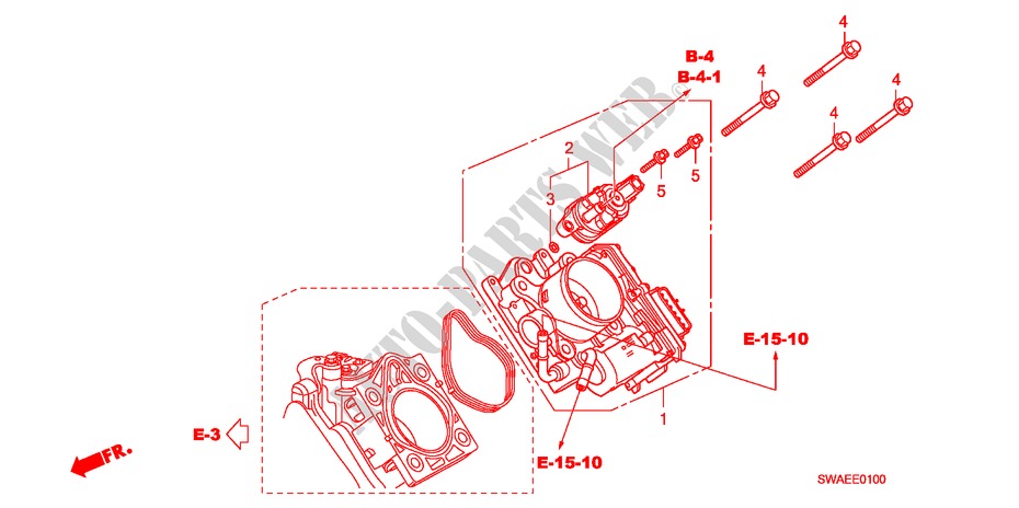 DROSSELKLAPPENGEHAEUSE(2.0L) für Honda CR-V ELEGANCE/LIFESTYLE 5 Türen 5 gang automatikgetriebe 2010