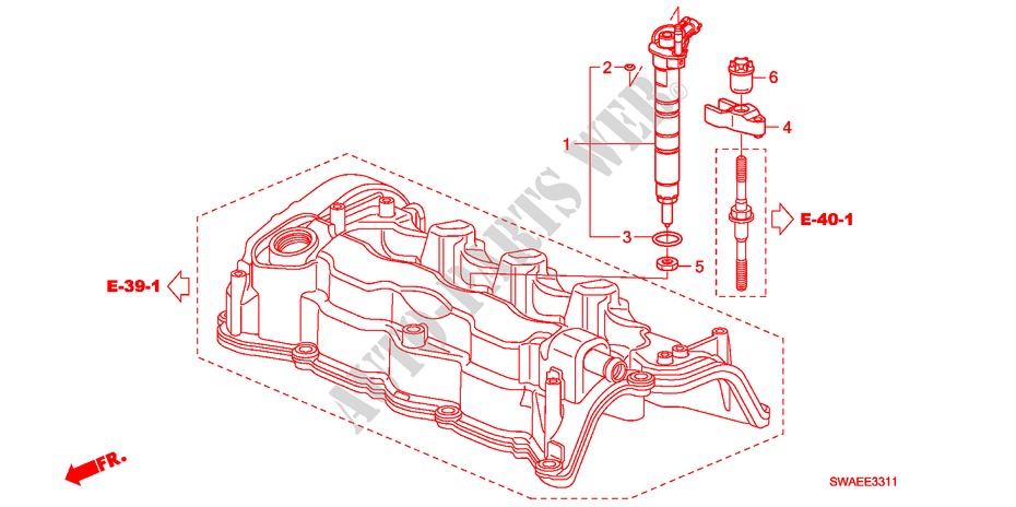 EINSPRITZUNG(DIESEL)('10) für Honda CR-V DIESEL 2.2 ES 5 Türen 5 gang automatikgetriebe 2010