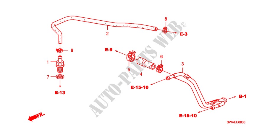 ENTLUEFTUNGSROHR(2.0L) für Honda CR-V ES 5 Türen 6 gang-Schaltgetriebe 2009