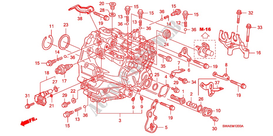 GETRIEBEGEHAEUSE(DIESEL) für Honda CR-V DIESEL 2.2 EXECUTIVE 5 Türen 6 gang-Schaltgetriebe 2010