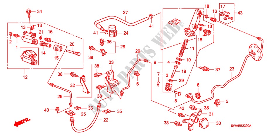 HAUPTKUPPLUNGSZYLINDER(2.0L)(2.4L)(LH) für Honda CR-V EXECUTIVE 5 Türen 6 gang-Schaltgetriebe 2009