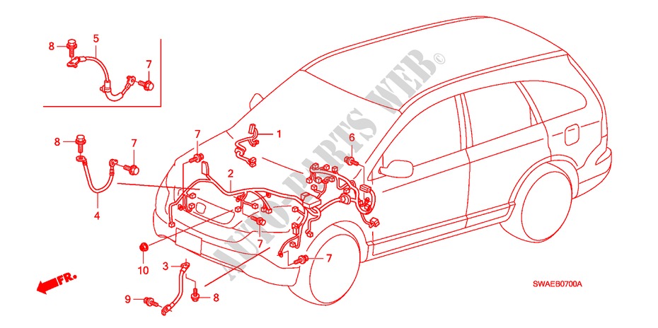 KABELBAUM(LH)(1) für Honda CR-V DIESEL 2.2 ELEGANCE/LIFE 5 Türen 5 gang automatikgetriebe 2010