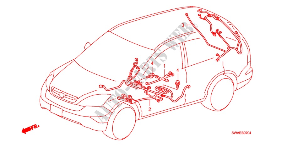 KABELBAUM(LH)(3) für Honda CR-V DIESEL 2.2 S&L PACK 5 Türen 6 gang-Schaltgetriebe 2009
