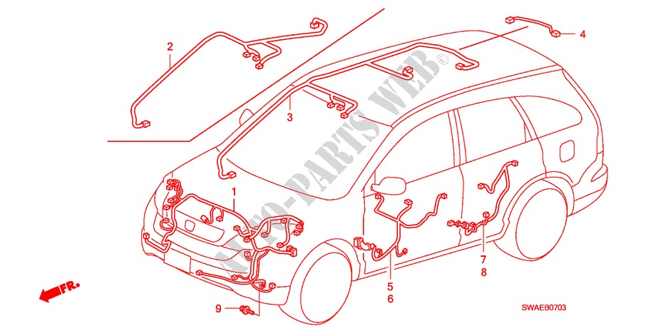 KABELBAUM(RH)(2) für Honda CR-V ES 5 Türen 6 gang-Schaltgetriebe 2009