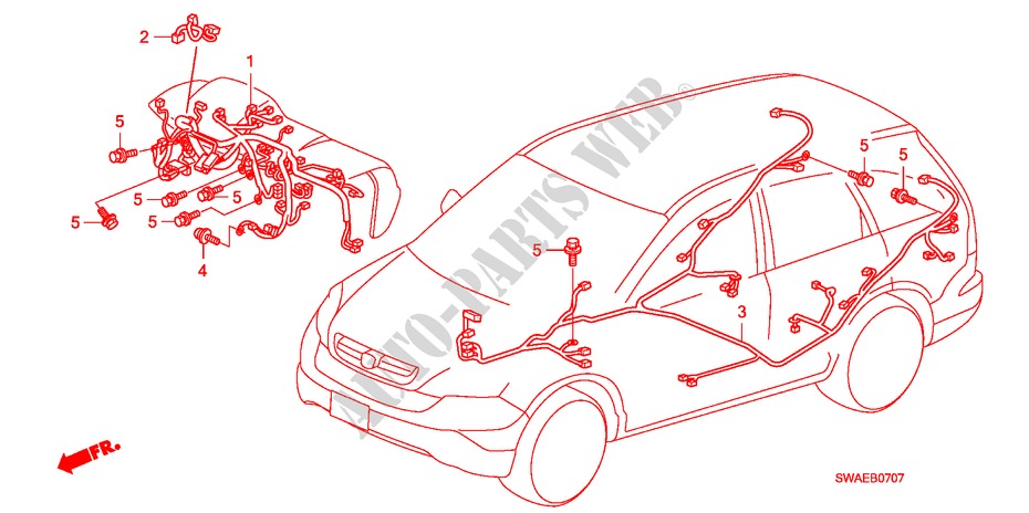 KABELBAUM(RH)(4) für Honda CR-V ES 5 Türen 6 gang-Schaltgetriebe 2009