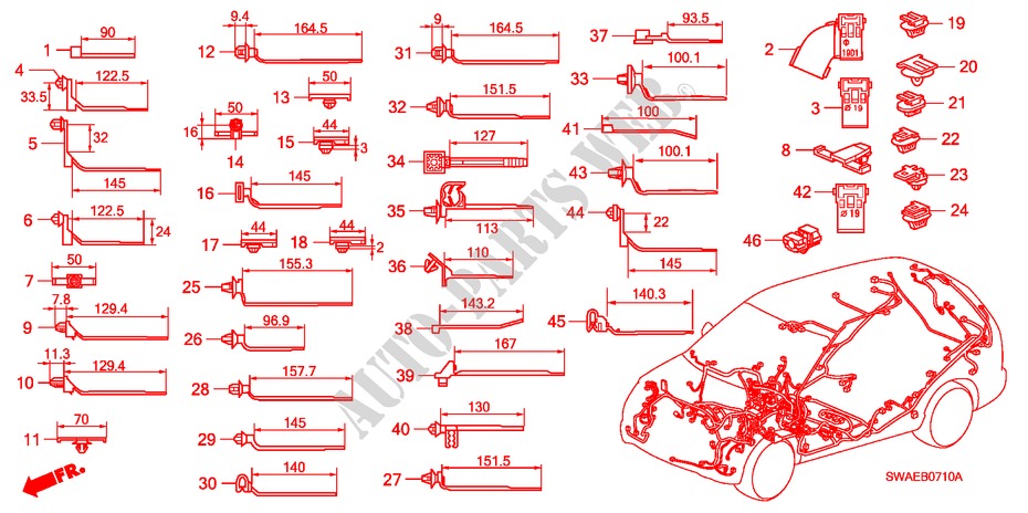KABELBAUMBAND/BUEGEL(LH)(1) für Honda CR-V EXECUTIVE 5 Türen 6 gang-Schaltgetriebe 2009