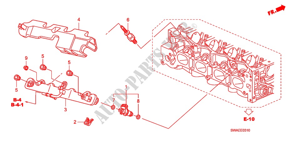 KRAFTSTOFFEINSPRITZUNG(2.0L) für Honda CR-V ES 5 Türen 6 gang-Schaltgetriebe 2010