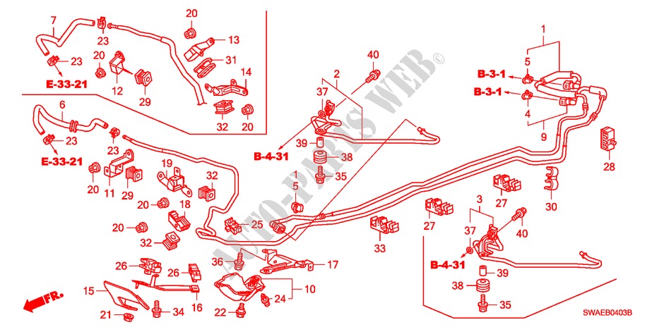 KRAFTSTOFFLEITUNG(2)(DIESEL)('10) für Honda CR-V DIESEL 2.2 EXECUTIVE 5 Türen 6 gang-Schaltgetriebe 2010
