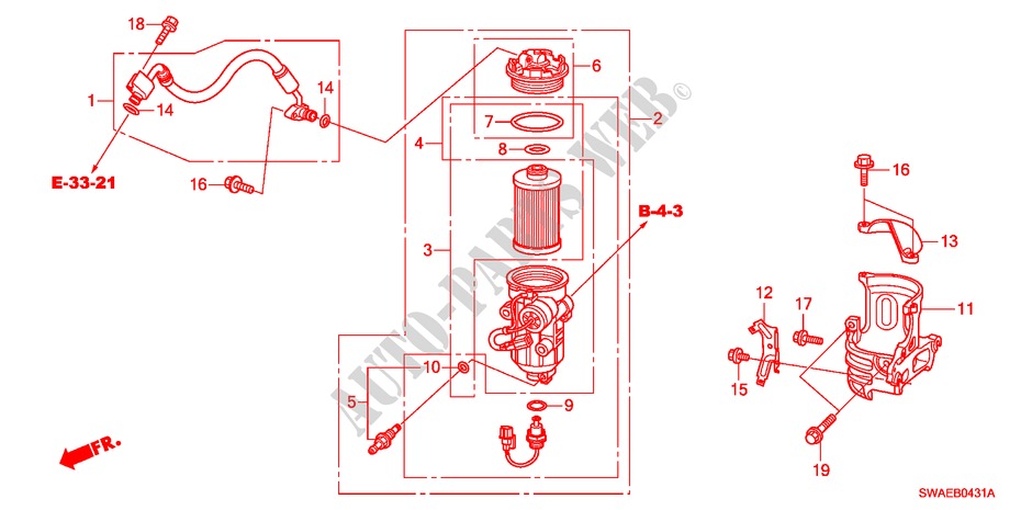 KRAFTSTOFFSIEB('10) für Honda CR-V DIESEL 2.2 EXECUTIVE 5 Türen 6 gang-Schaltgetriebe 2010