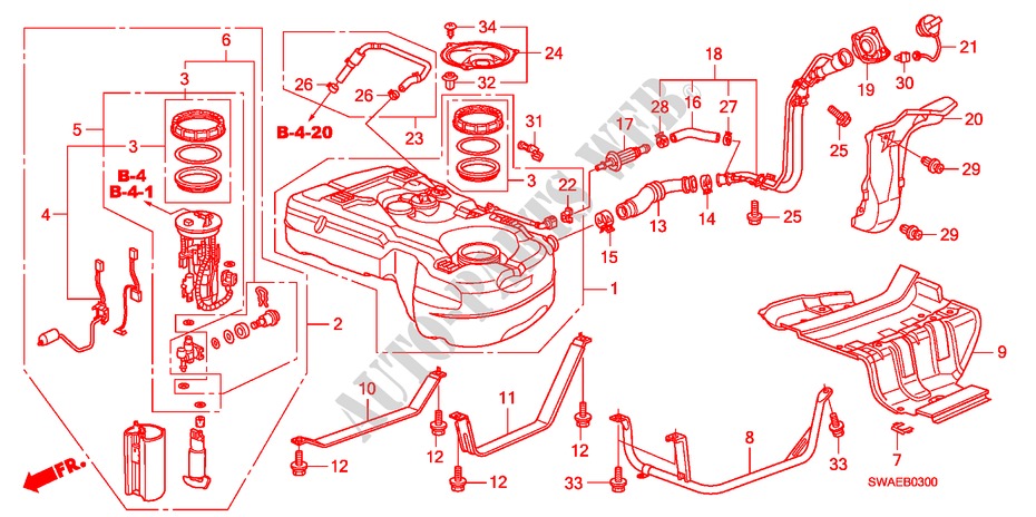 KRAFTSTOFFTANK(2.0L)(2.4L) für Honda CR-V EXECUTIVE 5 Türen 6 gang-Schaltgetriebe 2009