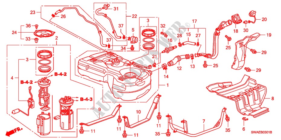 KRAFTSTOFFTANK(DIESEL) für Honda CR-V DIESEL 2.2 S&L PACK 5 Türen 6 gang-Schaltgetriebe 2009