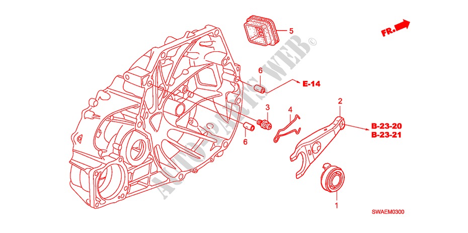 KUPPLUNGSFREIGABE(2.0L) für Honda CR-V EXECUTIVE 5 Türen 6 gang-Schaltgetriebe 2009