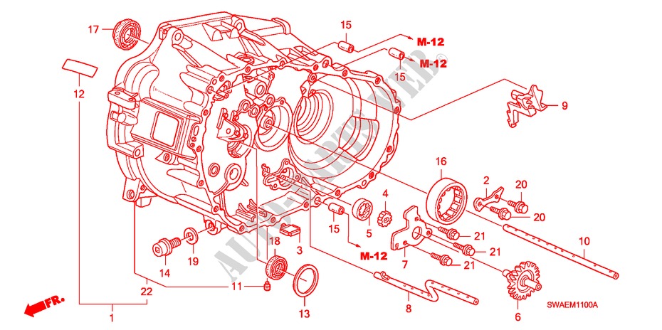 KUPPLUNGSGEHAEUSE(DIESEL) für Honda CR-V DIESEL 2.2 S&L PACK 5 Türen 6 gang-Schaltgetriebe 2009