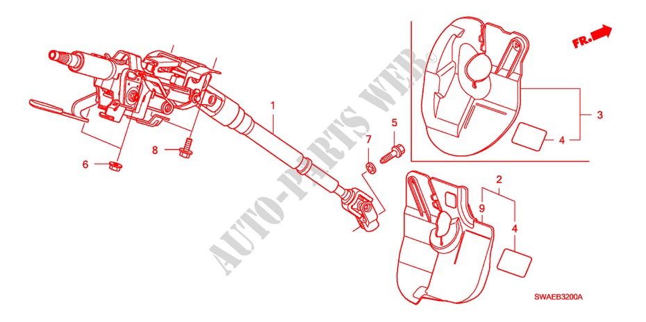LENKSAEULE für Honda CR-V DIESEL 2.2 S&L PACK 5 Türen 6 gang-Schaltgetriebe 2009