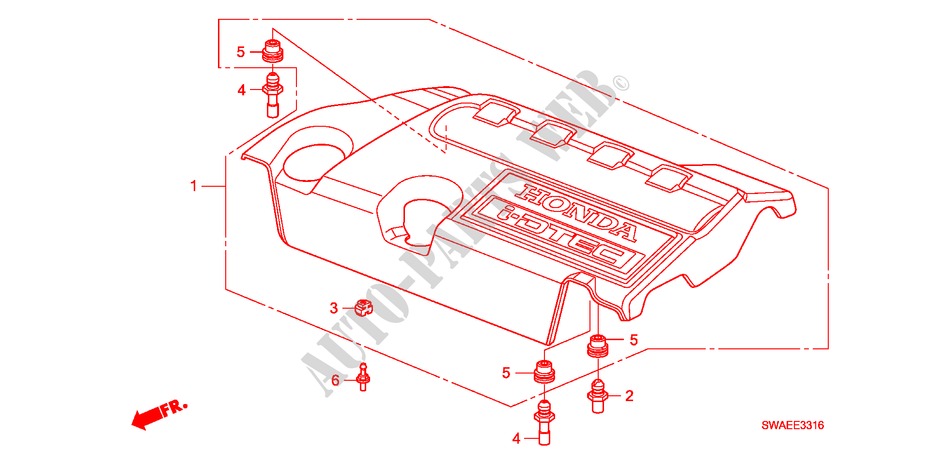 MOTORABDECKUNG(DIESEL)('10) für Honda CR-V DIESEL 2.2 ELEGANCE/LIFE 5 Türen 5 gang automatikgetriebe 2010