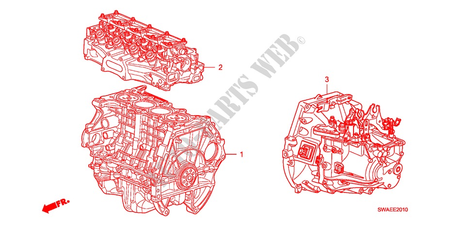 MOTOREINHEIT/GETRIEBE KOMPL.(2.0L) für Honda CR-V ES 5 Türen 6 gang-Schaltgetriebe 2009