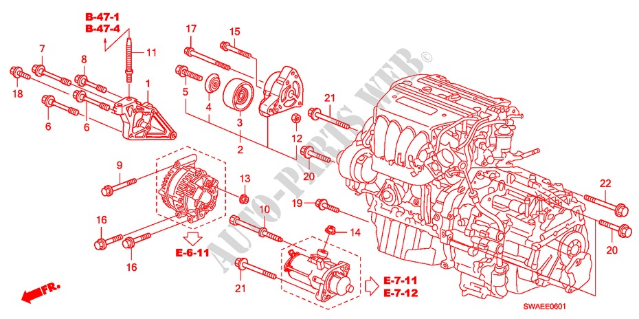 MOTORHALTERUNG(2.4L) für Honda CR-V EXECUTIVE 5 Türen 5 gang automatikgetriebe 2009