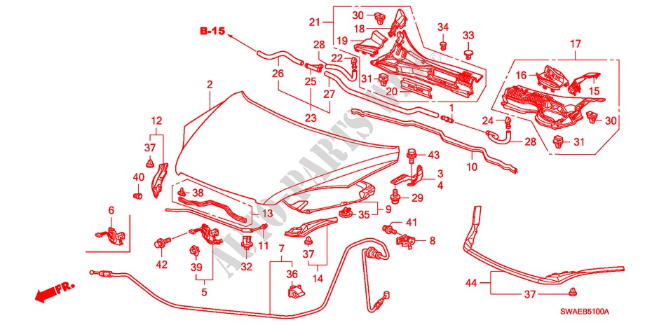 MOTORHAUBE(LH) für Honda CR-V DIESEL 2.2 EXECUTIVE 5 Türen 6 gang-Schaltgetriebe 2010