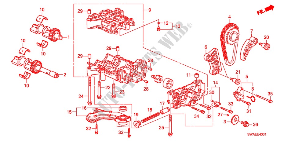 OELPUMPE(DIESEL)('10) für Honda CR-V DIESEL 2.2 ELEGANCE 5 Türen 6 gang-Schaltgetriebe 2010