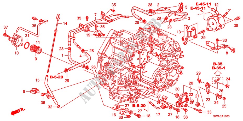 OELSTANDMESSER/ATF LEITUNG(DIESEL) für Honda CR-V DIESEL 2.2 ELEGANCE/LIFE 5 Türen 5 gang automatikgetriebe 2010