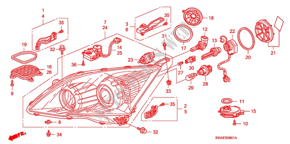SCHEINWERFER(AFS) für Honda CR-V DIESEL 2.2 ELEGANCE/LIFE 5 Türen 5 gang automatikgetriebe 2010