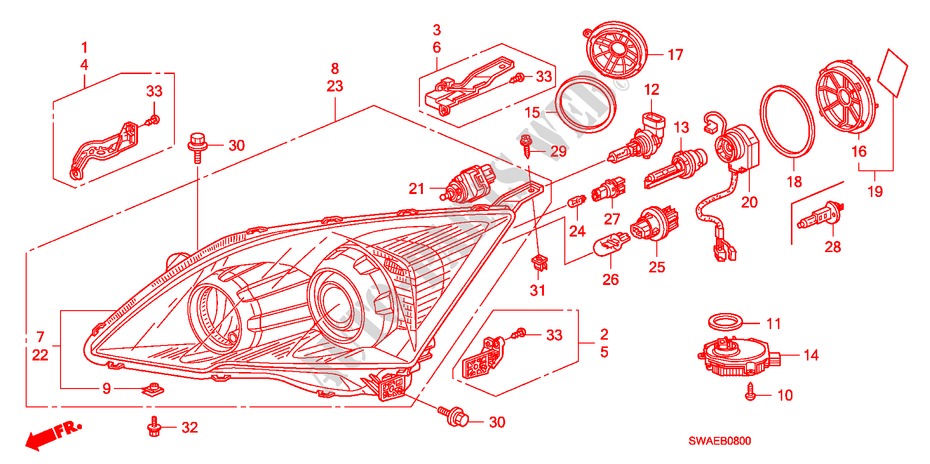 SCHEINWERFER für Honda CR-V ES 5 Türen 6 gang-Schaltgetriebe 2010