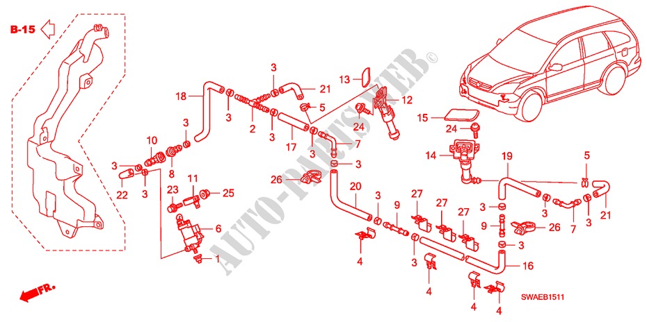 SCHEINWERFERWASCHER('10) für Honda CR-V ES 5 Türen 6 gang-Schaltgetriebe 2010