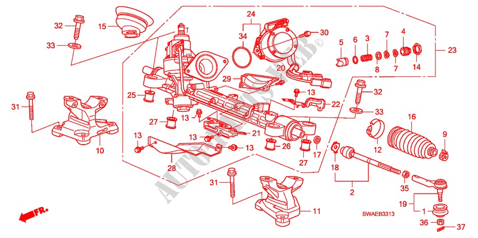 SERVOLENKGETRIEBE(EPS)(RH) für Honda CR-V ES 5 Türen 6 gang-Schaltgetriebe 2010