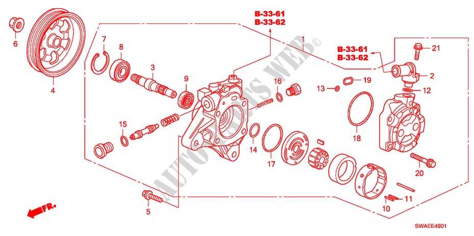 SERVOLENKPUMPE(DIESEL)('10) für Honda CR-V DIESEL 2.2 ES 5 Türen 5 gang automatikgetriebe 2010