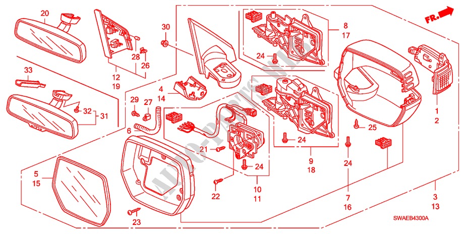 SPIEGEL für Honda CR-V ES 5 Türen 6 gang-Schaltgetriebe 2009