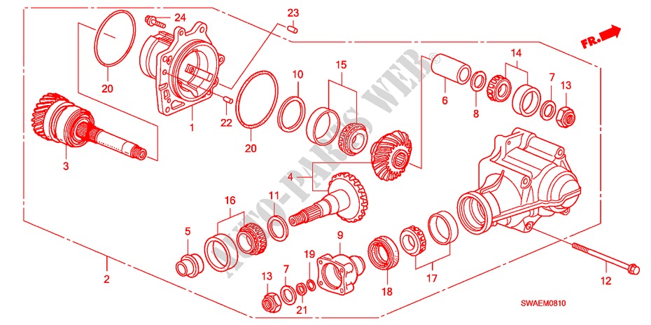 UEBERFUEHRUNG(2.0L)(2.4L) für Honda CR-V ES 5 Türen 6 gang-Schaltgetriebe 2009