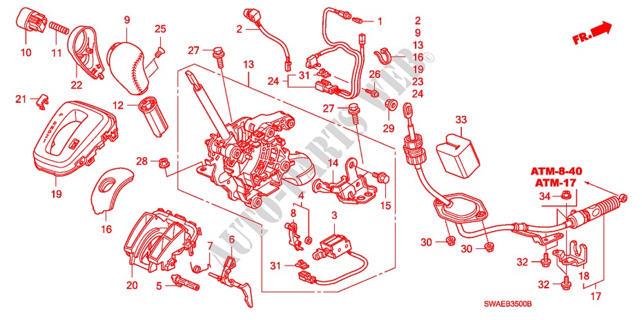 WAHLHEBEL(LH) für Honda CR-V DIESEL 2.2 ELEGANCE/LIFE 5 Türen 5 gang automatikgetriebe 2010