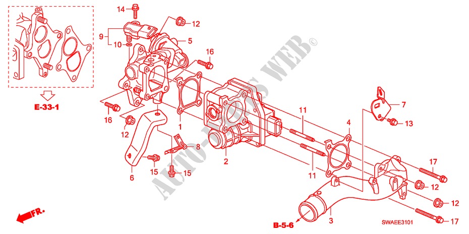 WIRBELSTEUERVENTIL(DIESEL)('10) für Honda CR-V DIESEL 2.2 ES 5 Türen 5 gang automatikgetriebe 2010