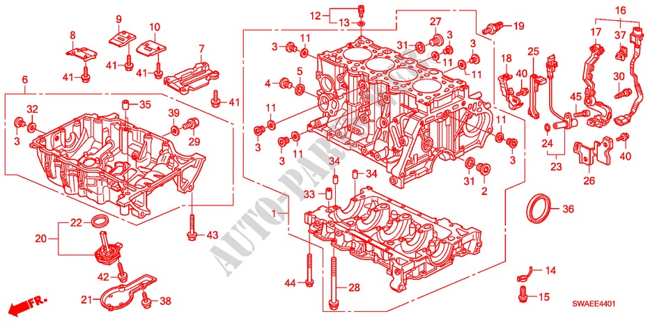 ZYLINDERBLOCK/OELWANNE(DIESEL)('10) für Honda CR-V DIESEL 2.2 ES 5 Türen 5 gang automatikgetriebe 2010
