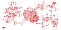 MOTORBEFESTIGUNGEN(DIESEL)(AT) für Honda CR-V DIESEL 2.2 EX ADVANCED 5 Türen 5 gang automatikgetriebe 2011