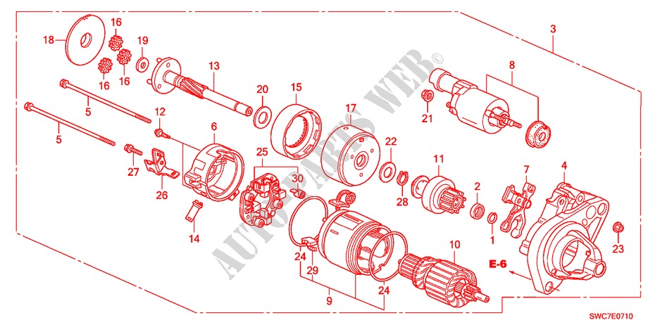 ANLASSER(DENSO)(2.0L) für Honda CR-V EX 5 Türen 5 gang automatikgetriebe 2011