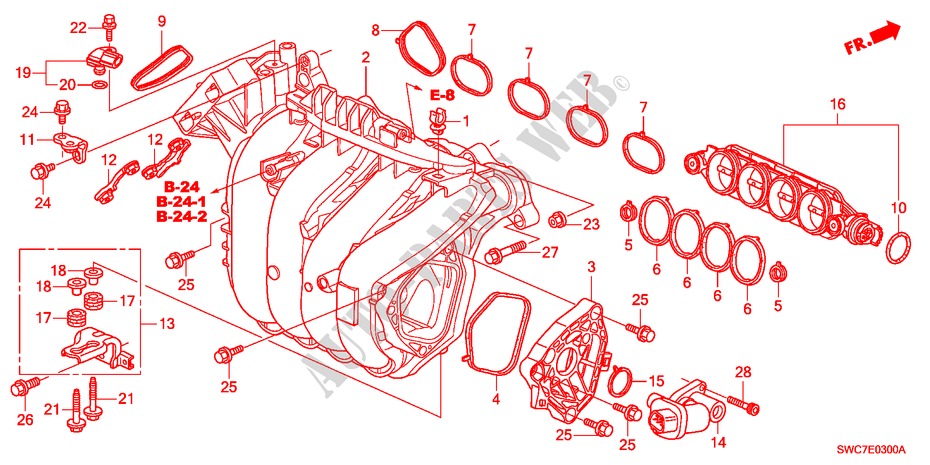 ANSAUGKRUEMMER(2.0L) für Honda CR-V EX 5 Türen 5 gang automatikgetriebe 2011