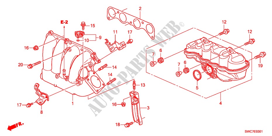 ANSAUGKRUEMMER(2.4L) für Honda CR-V RV-SI 5 Türen 5 gang automatikgetriebe 2011